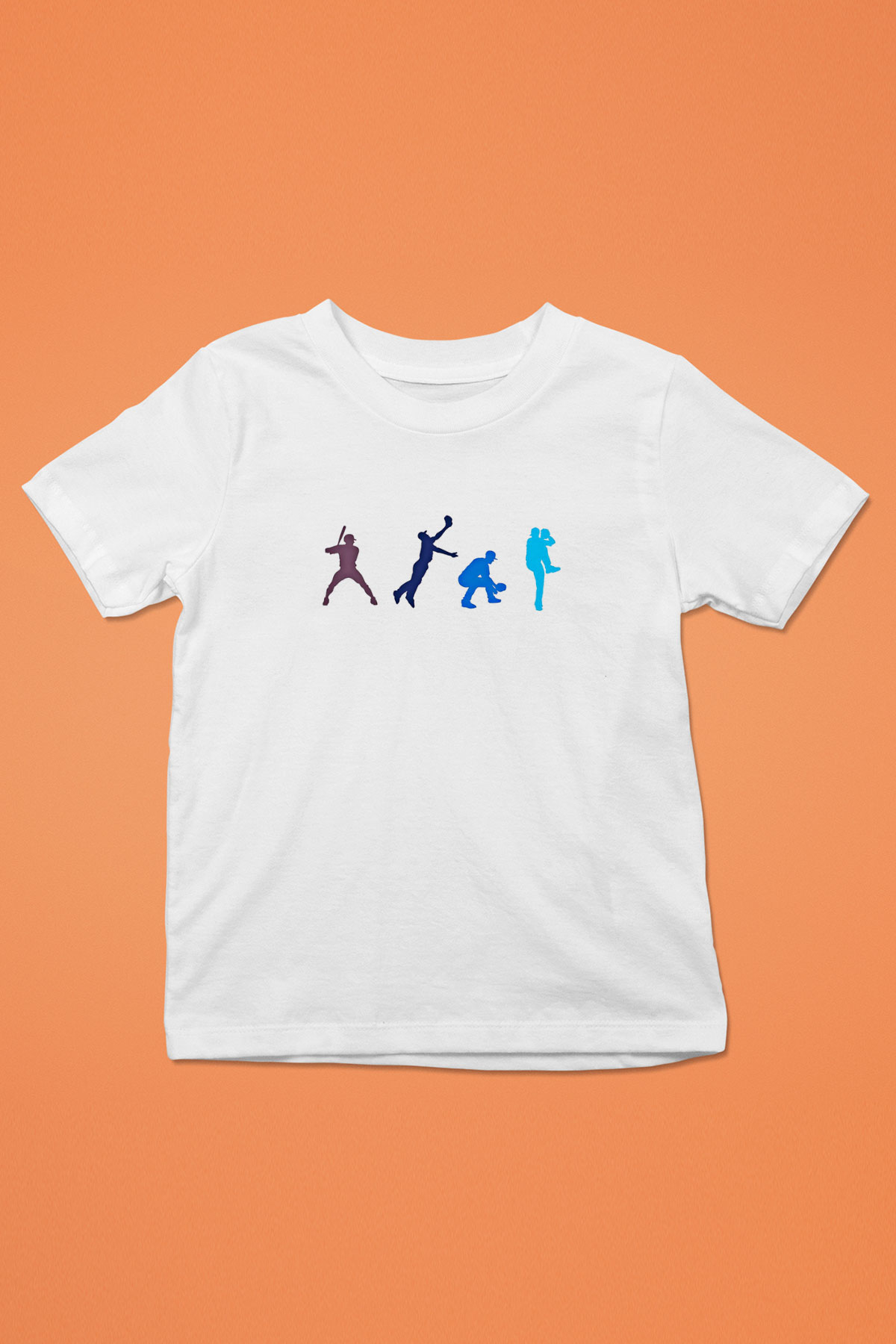 Beyzbol Baskılı Unisex Beyaz Çocuk Tişört - Tshirt