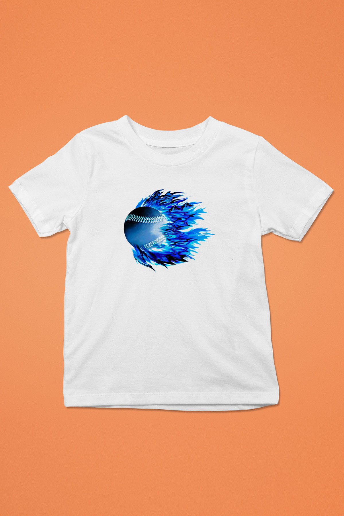 Beyzbol Baskılı Unisex Beyaz Çocuk Tişört - Tshirt