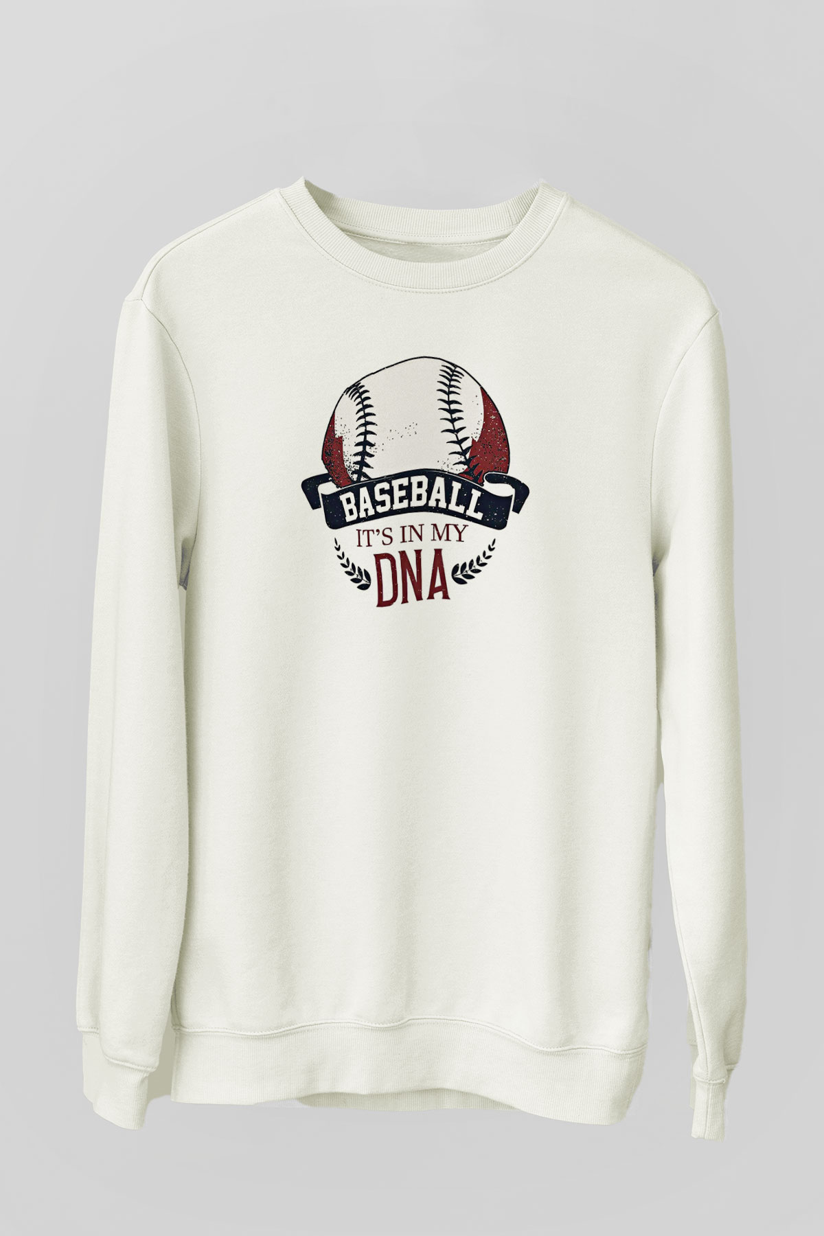 Beyzbol Baskılı Unisex Ekru Sweatshirt