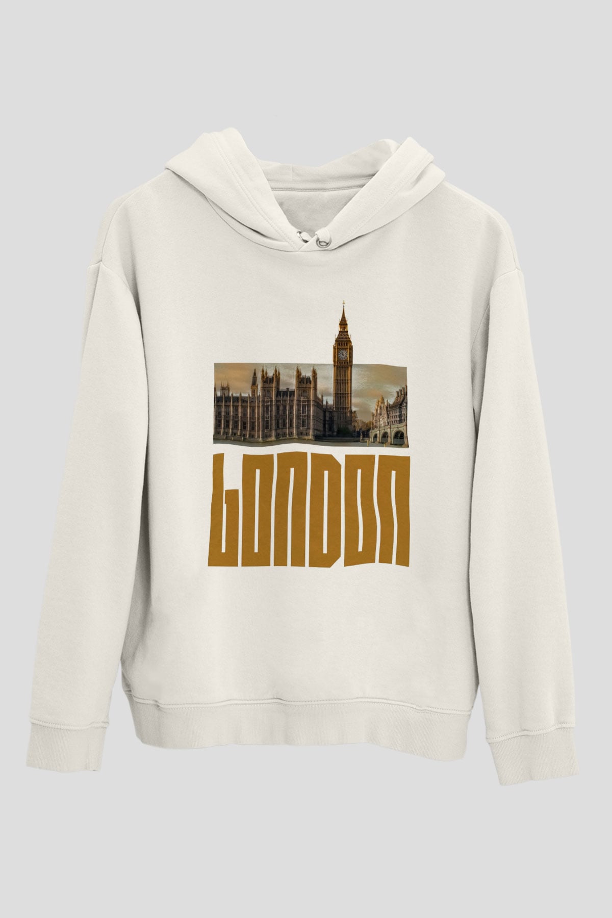 Big Ben Beyaz Unisex Hoodie