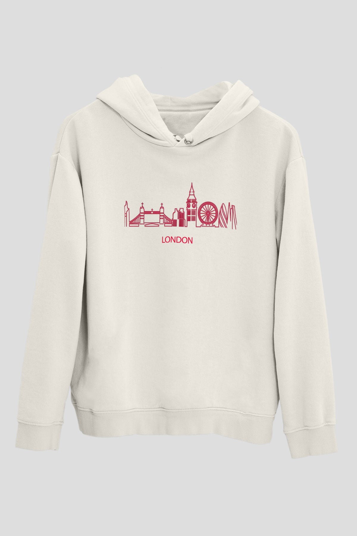 Big Ben Beyaz Unisex Kapşonlu Sweatshirt