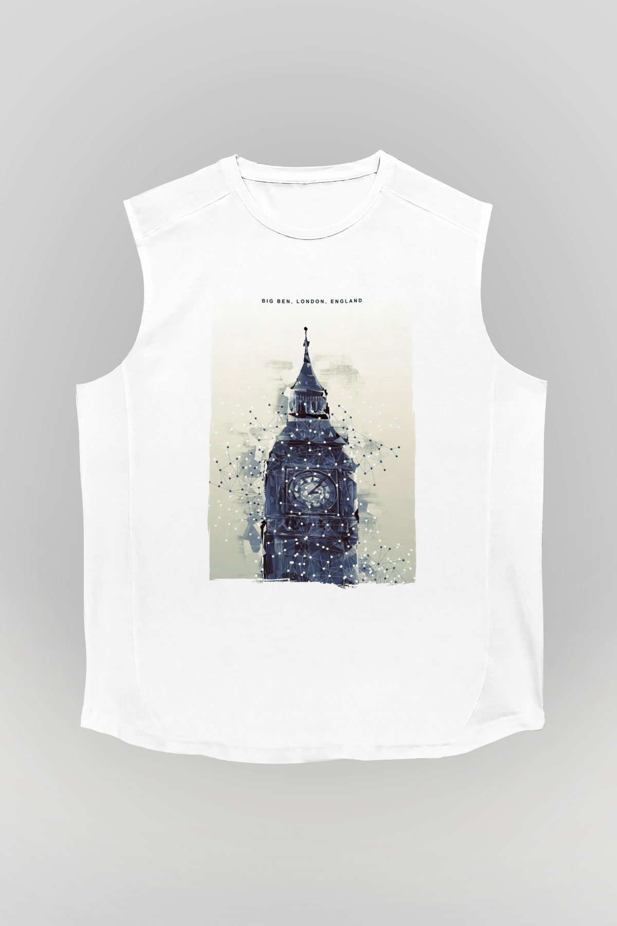 Big Ben Beyaz Unisex Kolsuz Tişört
