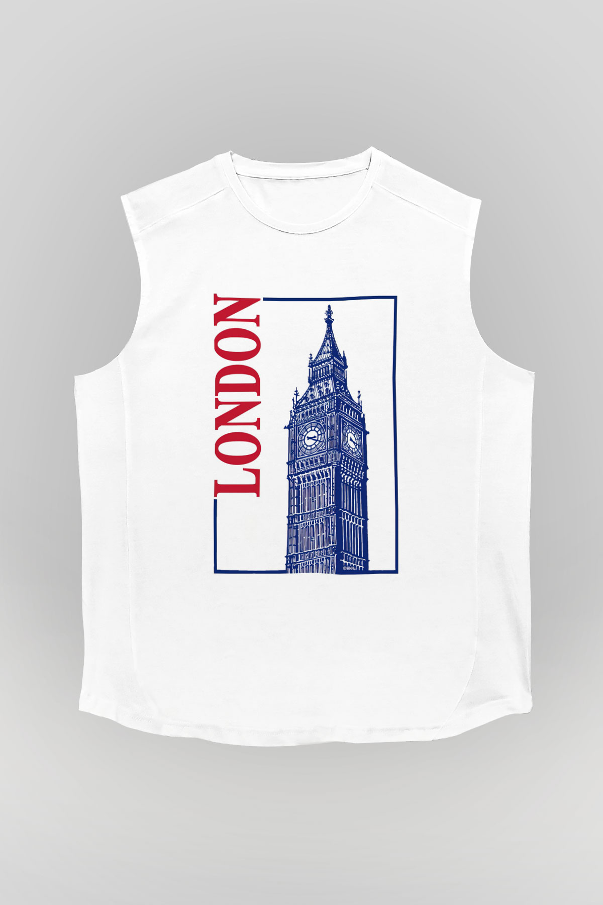 Big Ben Beyaz Unisex Kolsuz Tişört