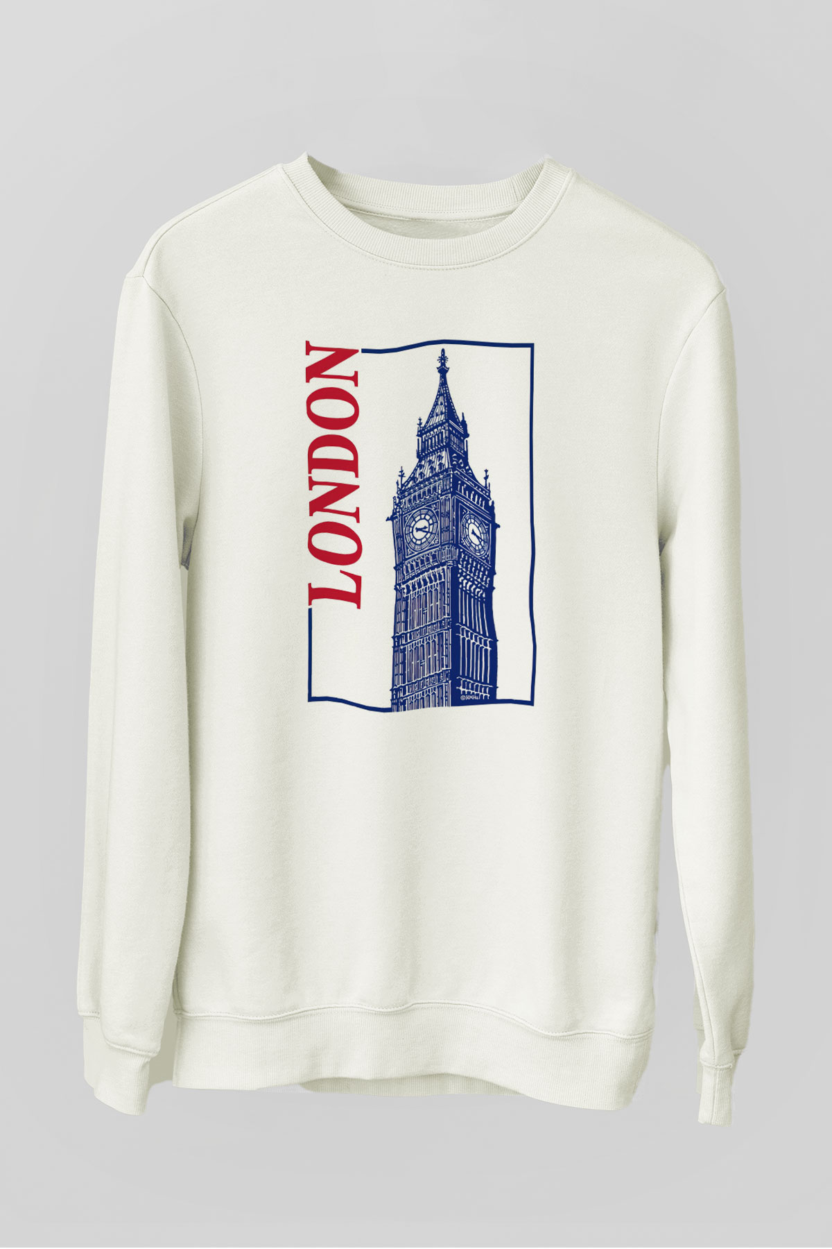 Big Ben Beyaz Unisex Sweatshirt
