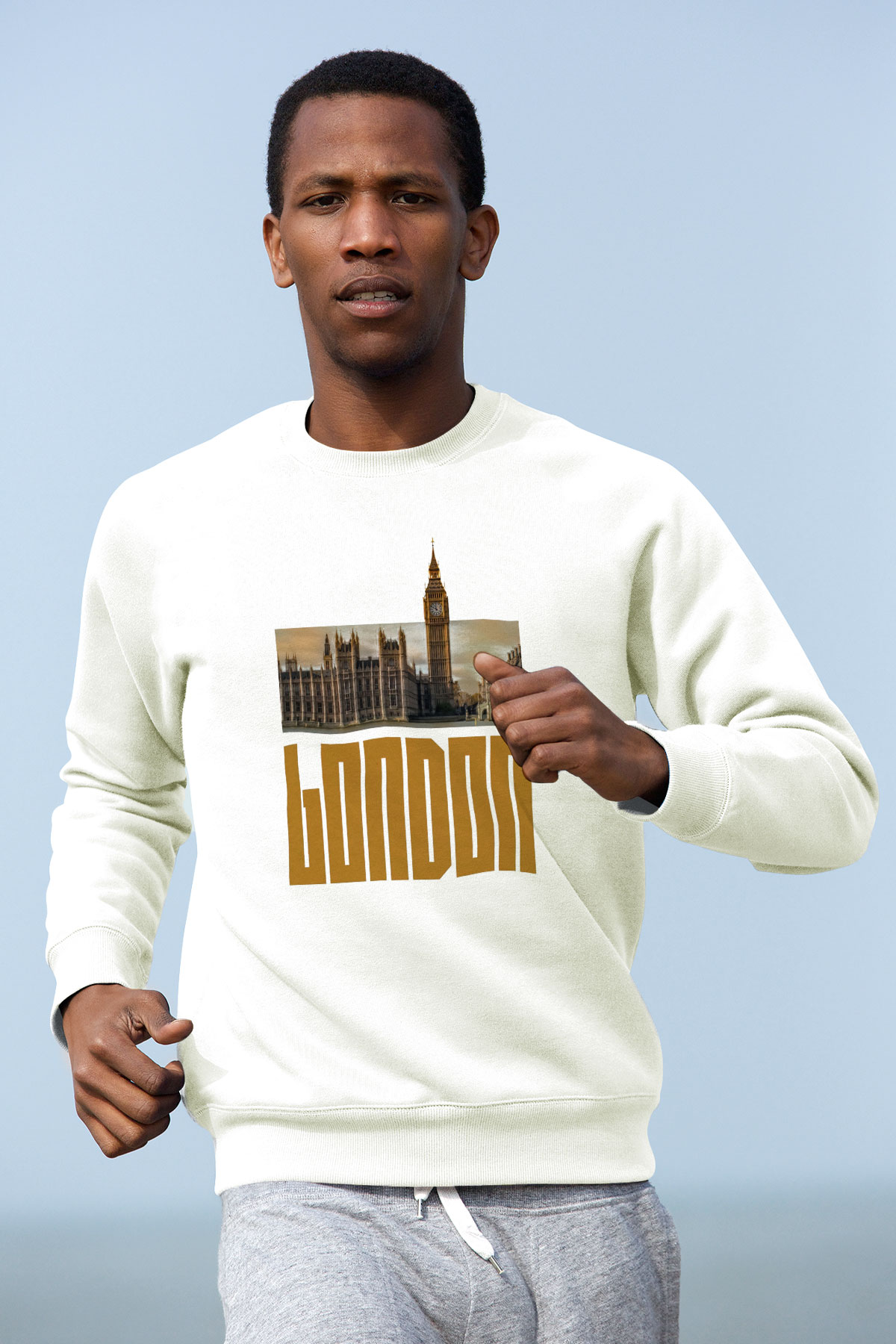 Big Ben Beyaz Unisex Sweatshirt