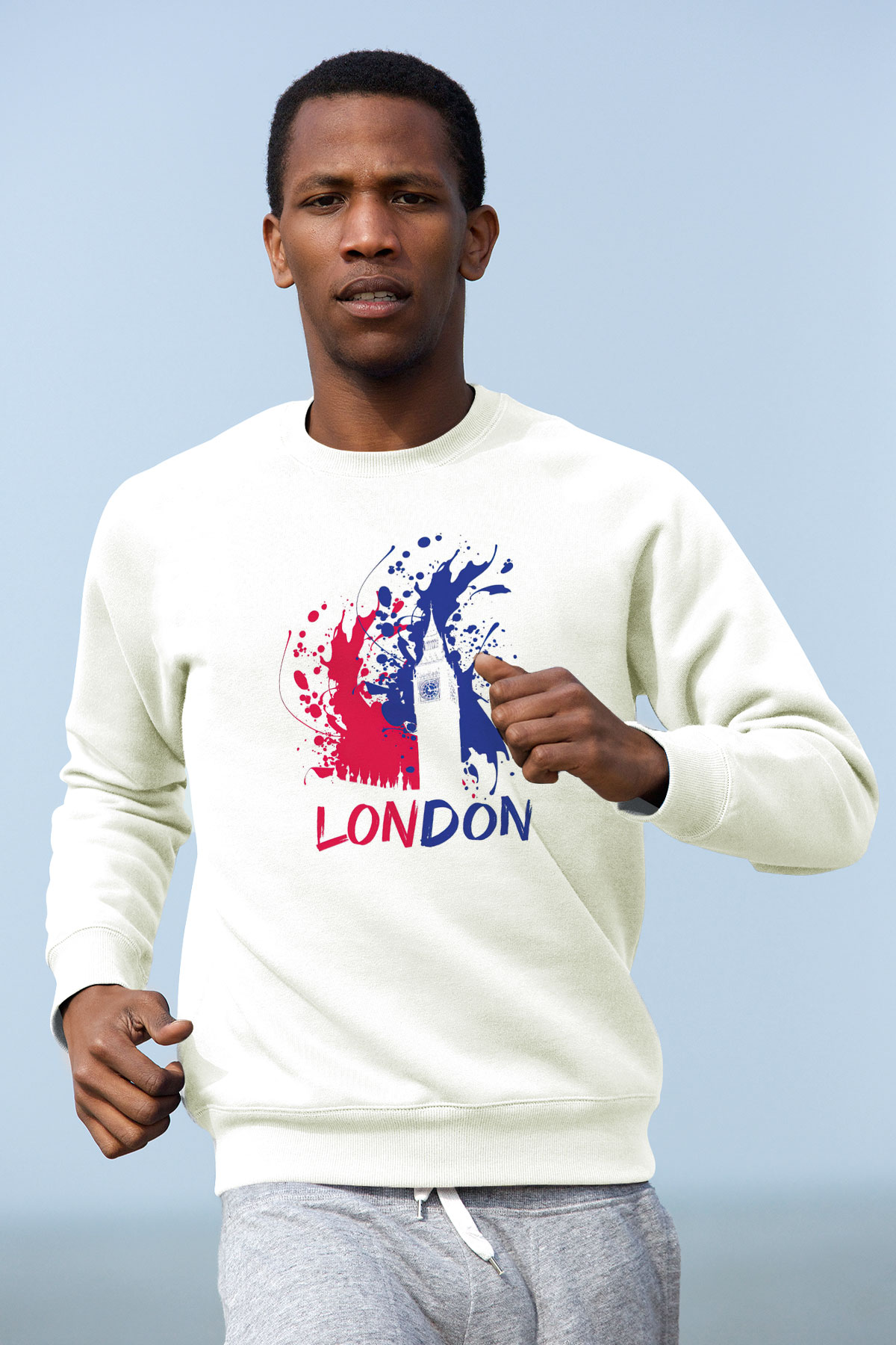 Big Ben Beyaz Unisex Sweatshirt
