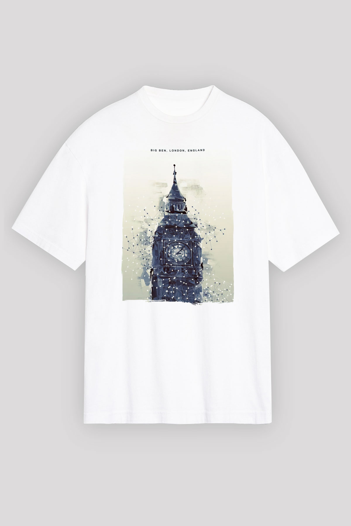 Big Ben Beyaz Oversize Tişört Oversize T-shirt - TişörtFabrikası