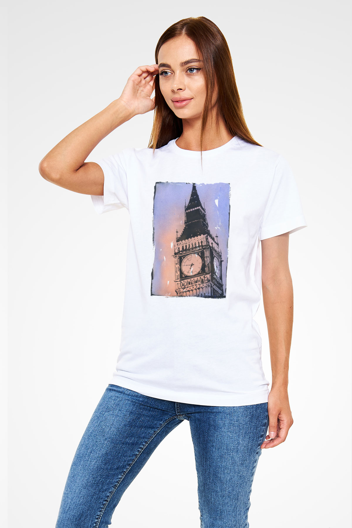Big Ben Beyaz Unisex Tişört T-Shirt - TişörtFabrikası