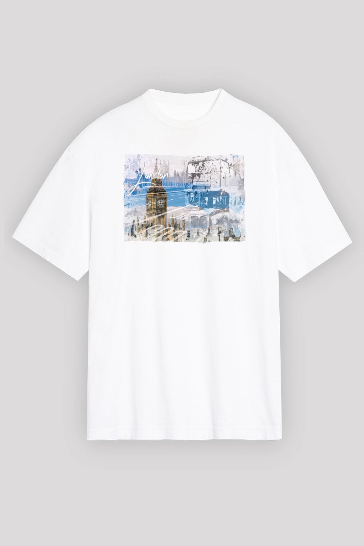 Big Ben Beyaz Oversize Tişört Oversize T-shirt - TişörtFabrikası