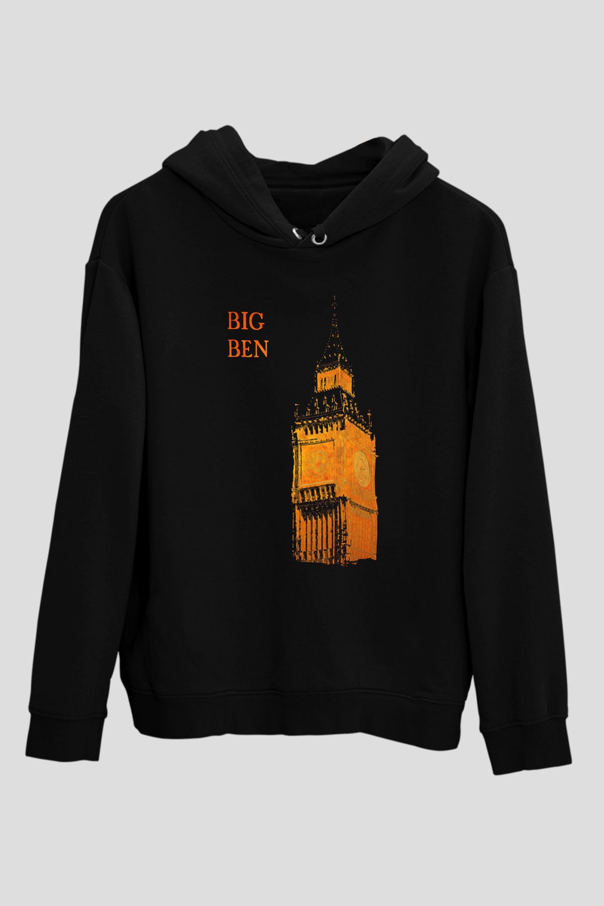 Big Ben Siyah Unisex Hoodie