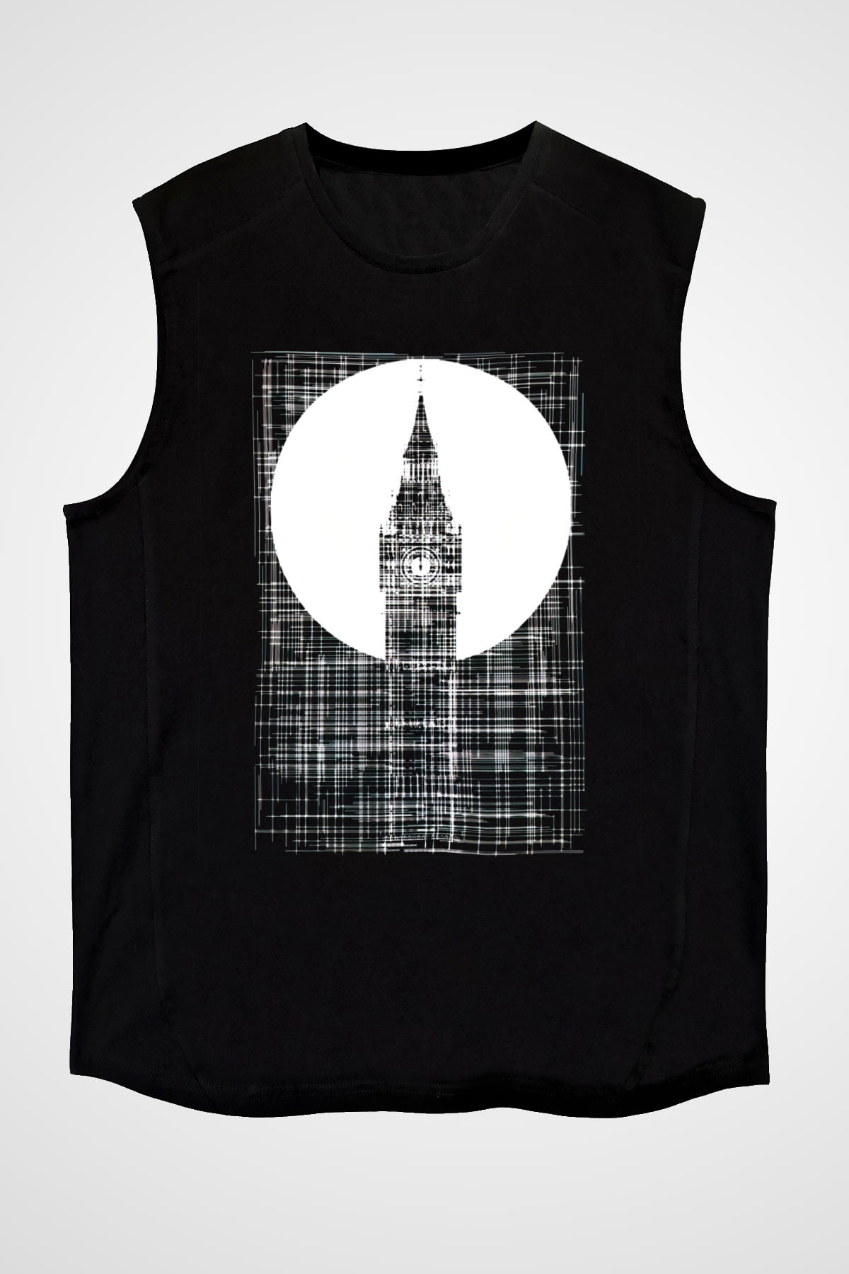 Big Ben Siyah Unisex Kolsuz Tişört