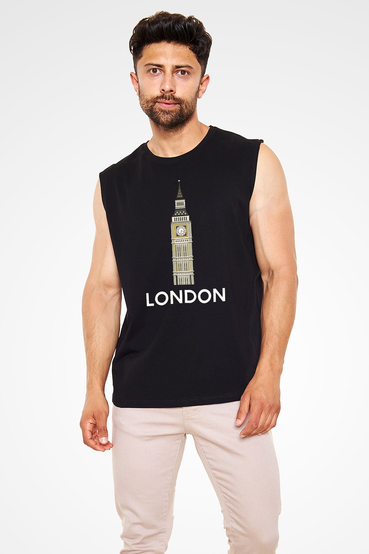 Big Ben Siyah Unisex Kolsuz Tişört