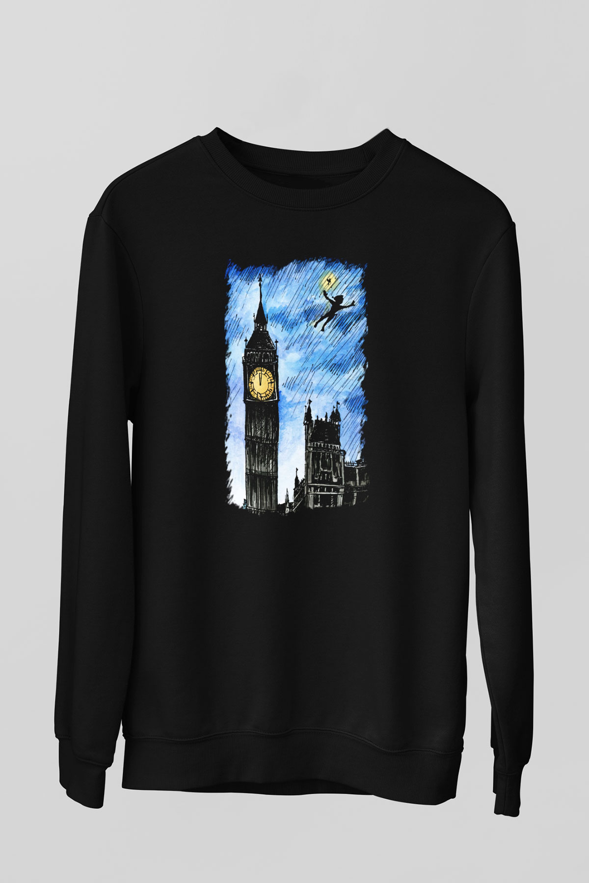 Big Ben Siyah Unisex Sweatshirt