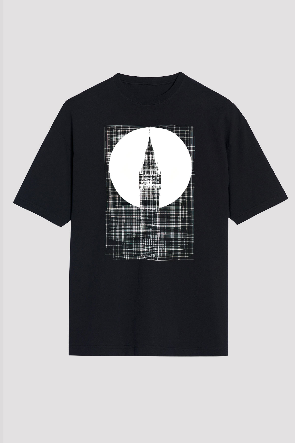 Big Ben Siyah Oversize Tişört Oversize T-shirt - TişörtFabrikası