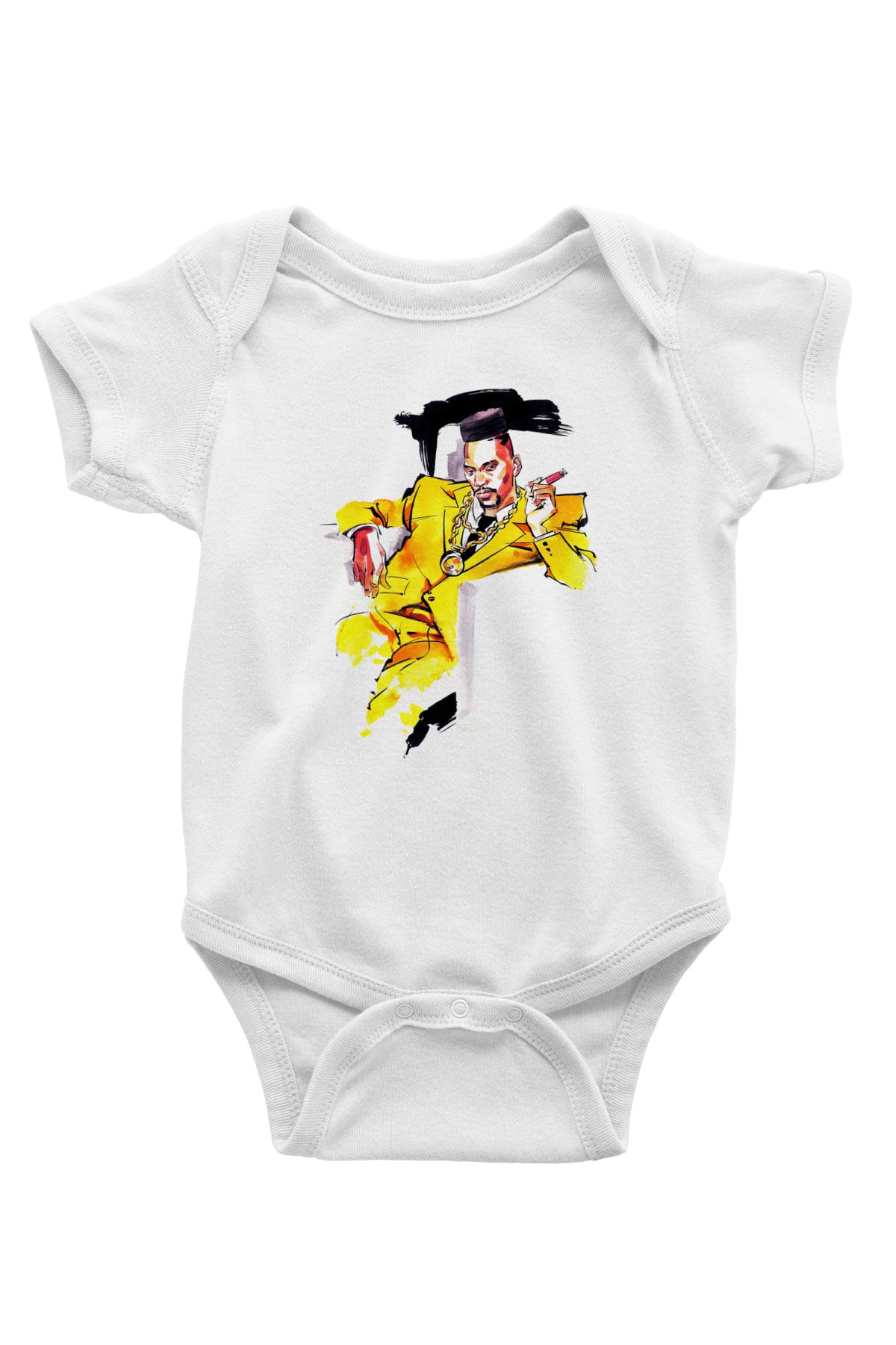 Big Daddy Kane Baskılı Beyaz Unisex Bebek Body - Zıbın