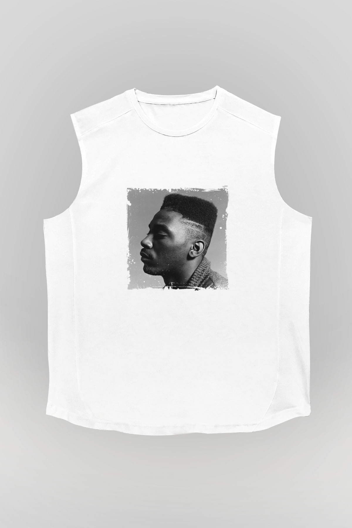 Big Daddy Kane Baskılı Unisex Beyaz Kolsuz Tişört