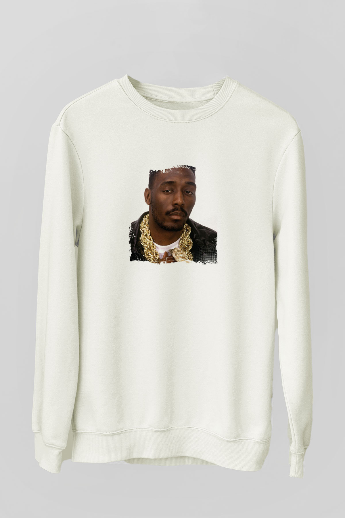 Big Daddy Kane Baskılı Unisex Beyaz Sweatshirt
