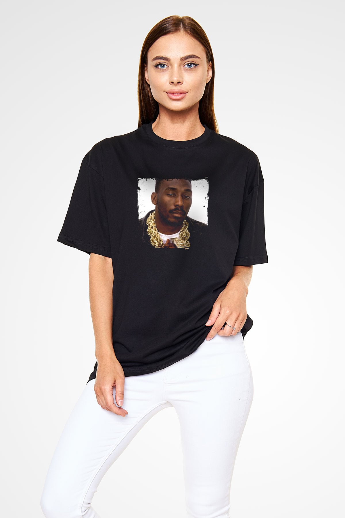 Big Daddy Kane Baskılı Unisex Oversize Siyah Tişört