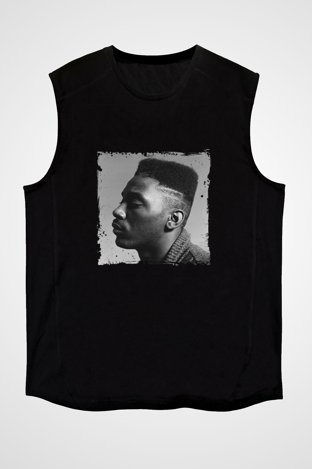 Big Daddy Kane Baskılı Unisex Siyah Kolsuz Tişört