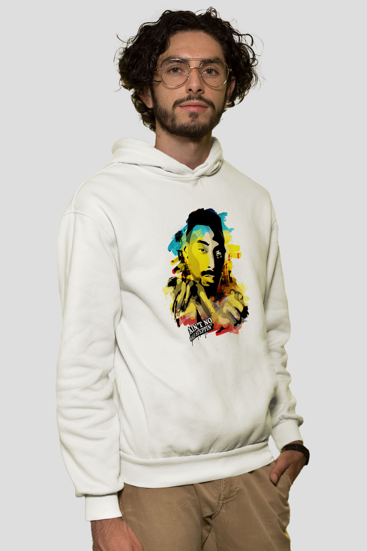 Big Daddy Kane Beyaz Unisex Kapşonlu Sweatshirt