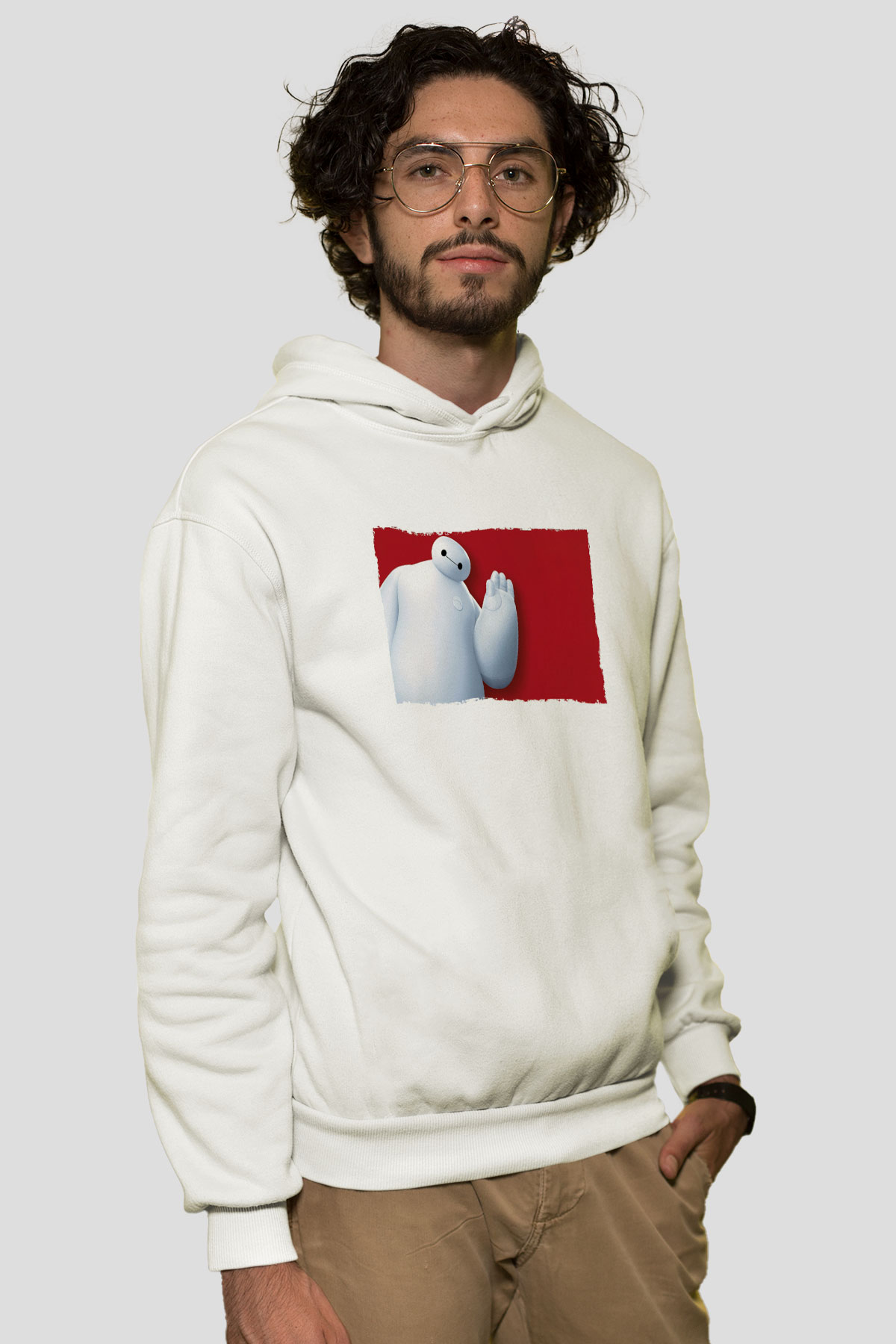 Big Hero Beyaz Unisex Hoodie