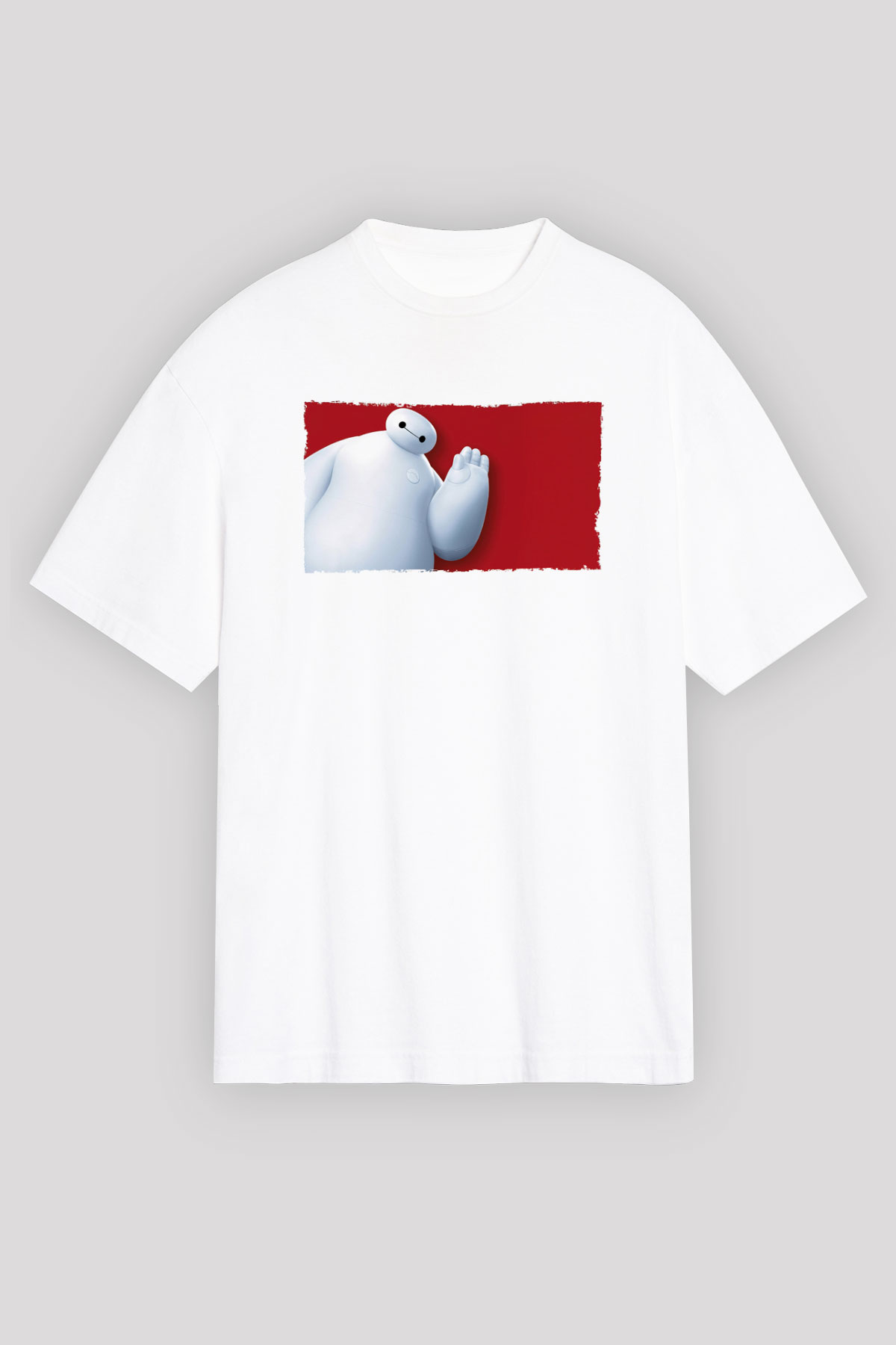 Big Hero Beyaz Unisex Oversize Tişört T-Shirt