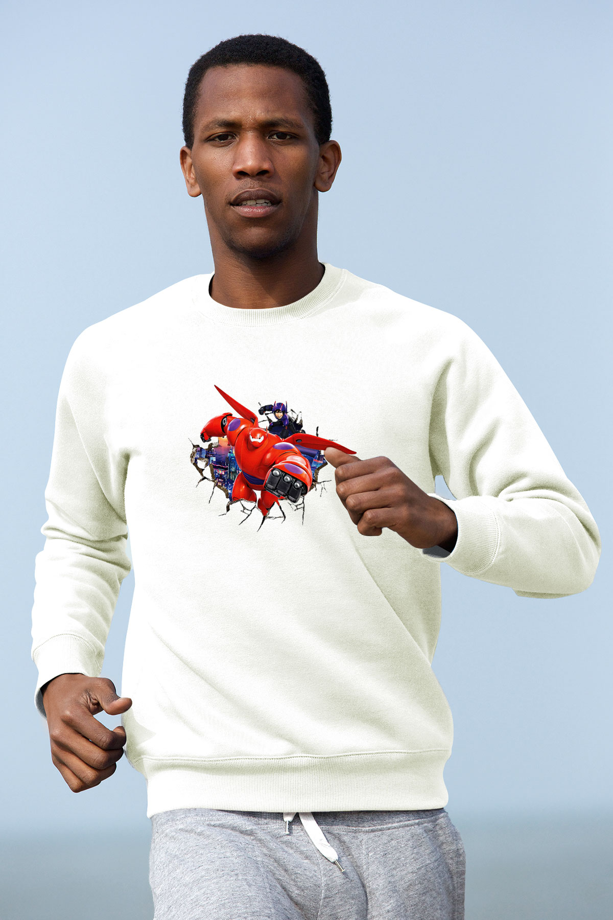 Big Hero Beyaz Unisex Sweatshirt