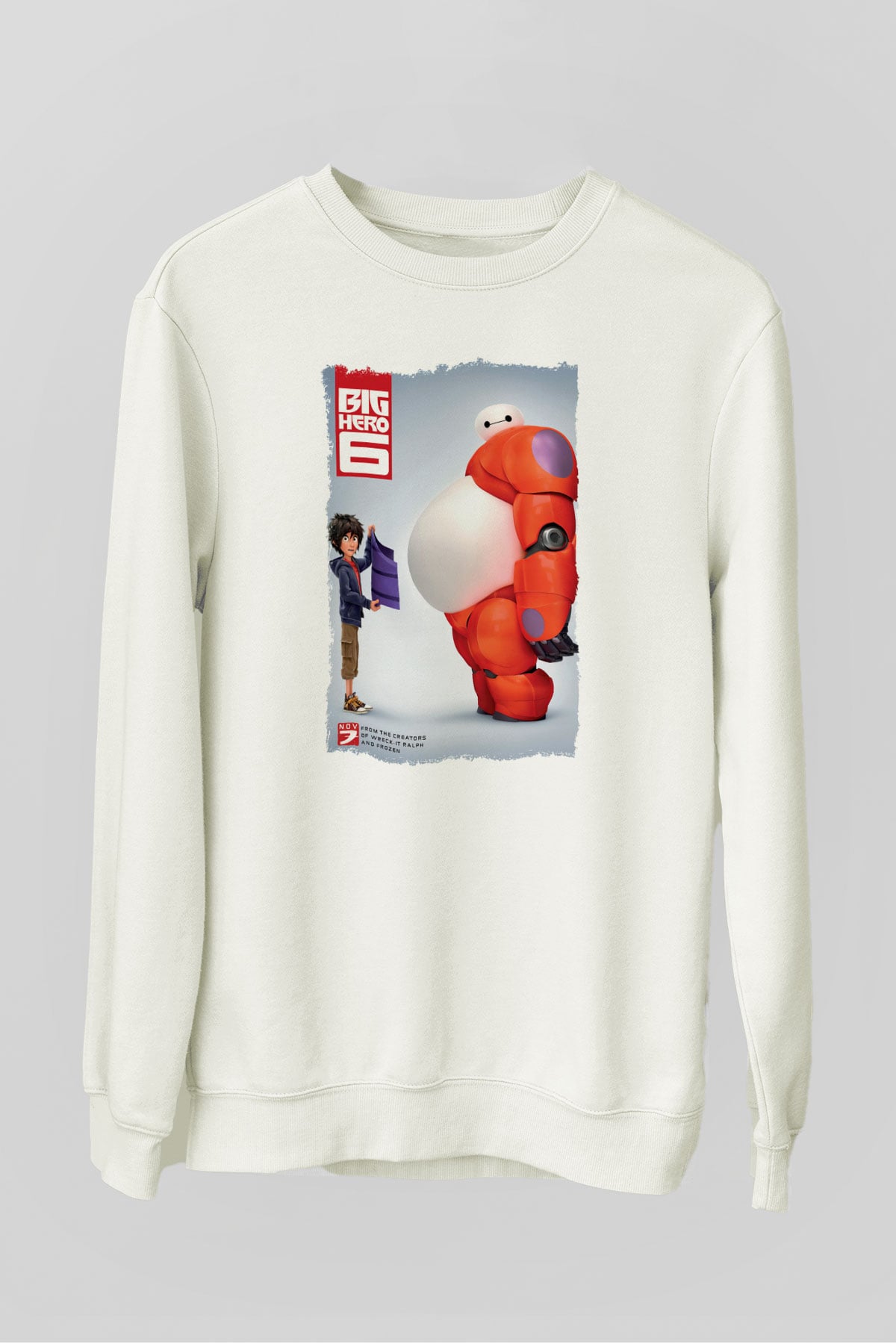 Big Hero Beyaz Unisex Sweatshirt