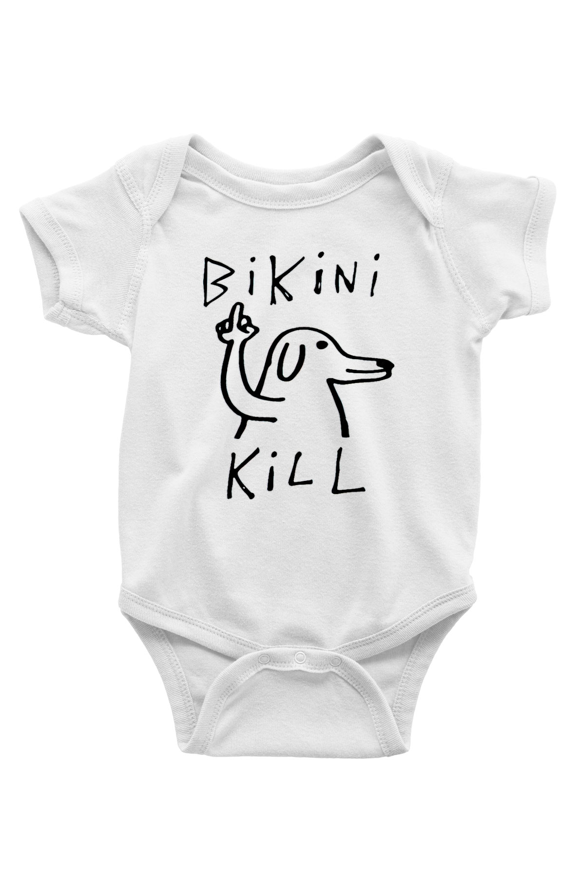 Bikini Kill Baskılı Beyaz Unisex Bebek Body - Zıbın