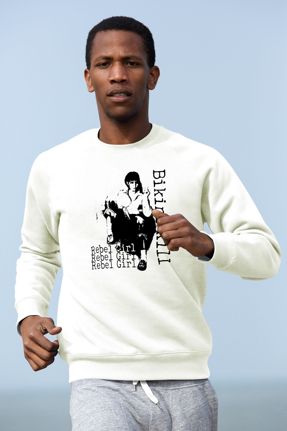 Bikini Kill Baskılı Beyaz Unisex Sweatshirt