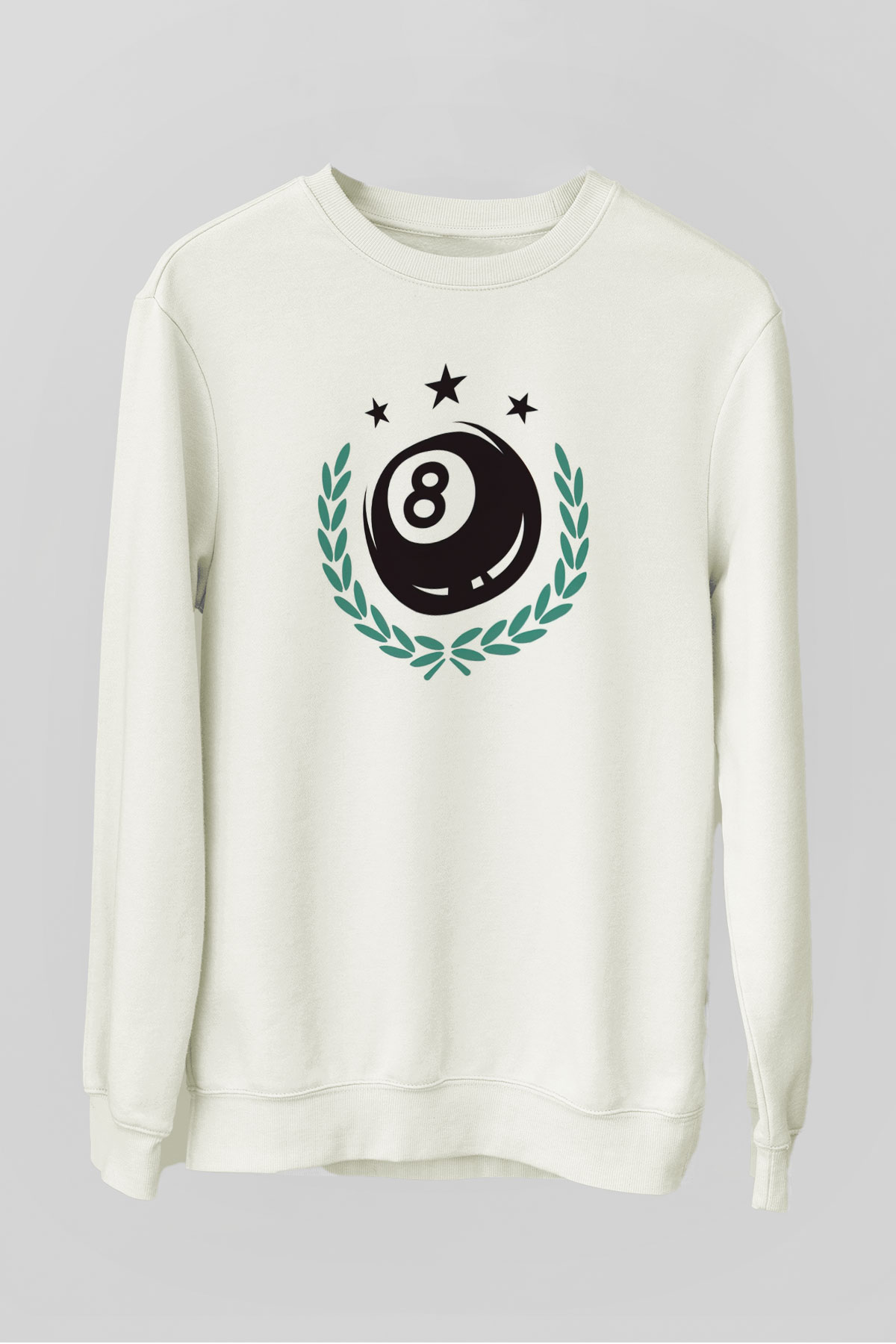 Bilardo Beyaz Unisex Sweatshirt