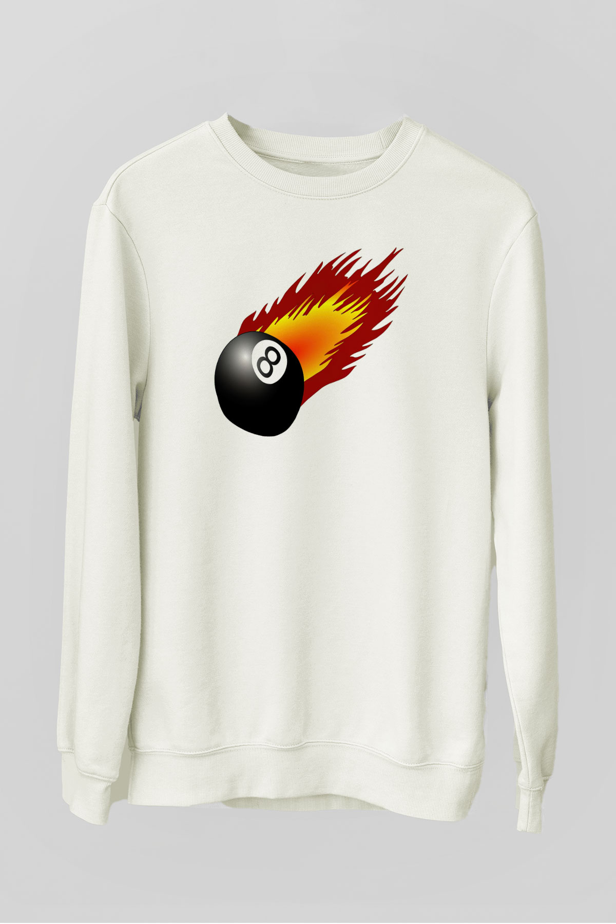 Bilardo Beyaz Unisex Sweatshirt