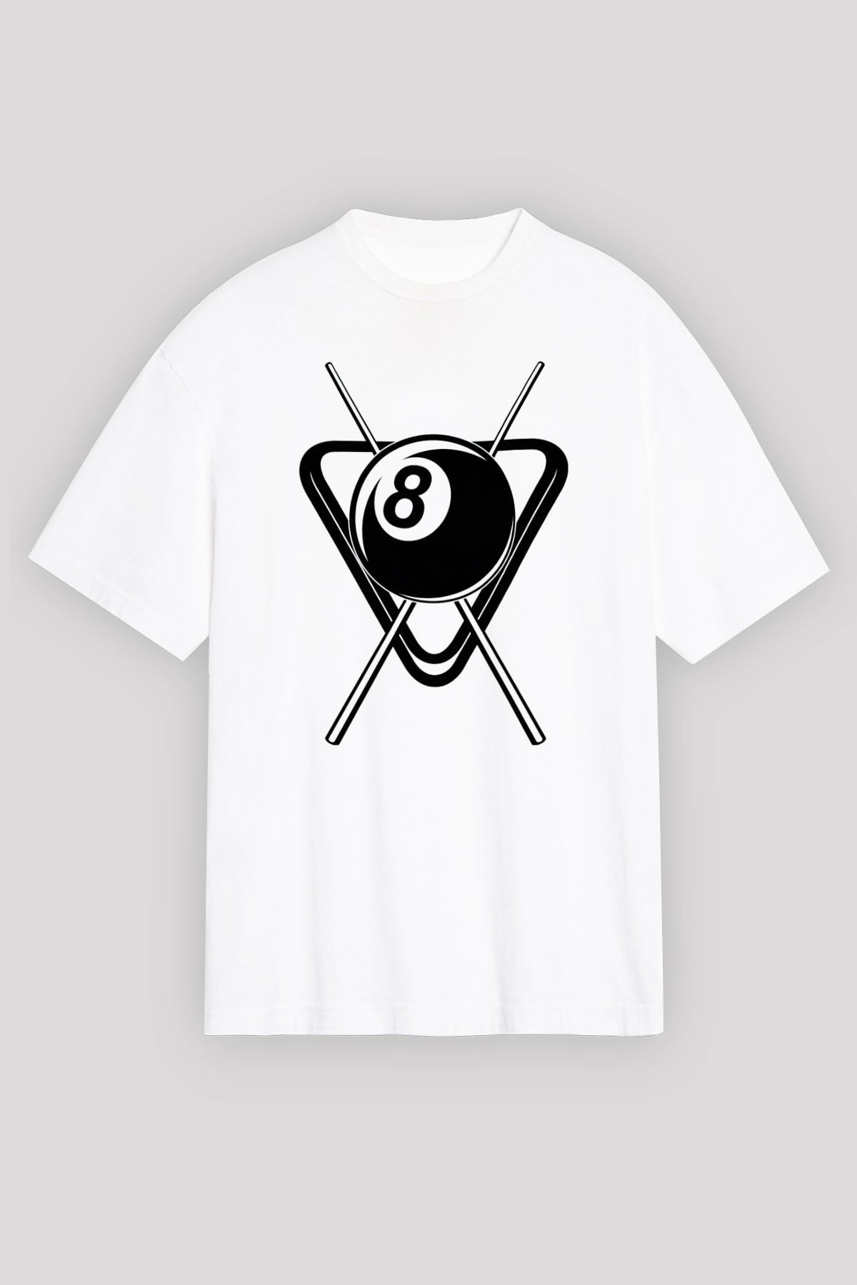 Bilardo Beyaz Oversize Tişört Oversize T-shirt - TişörtFabrikası
