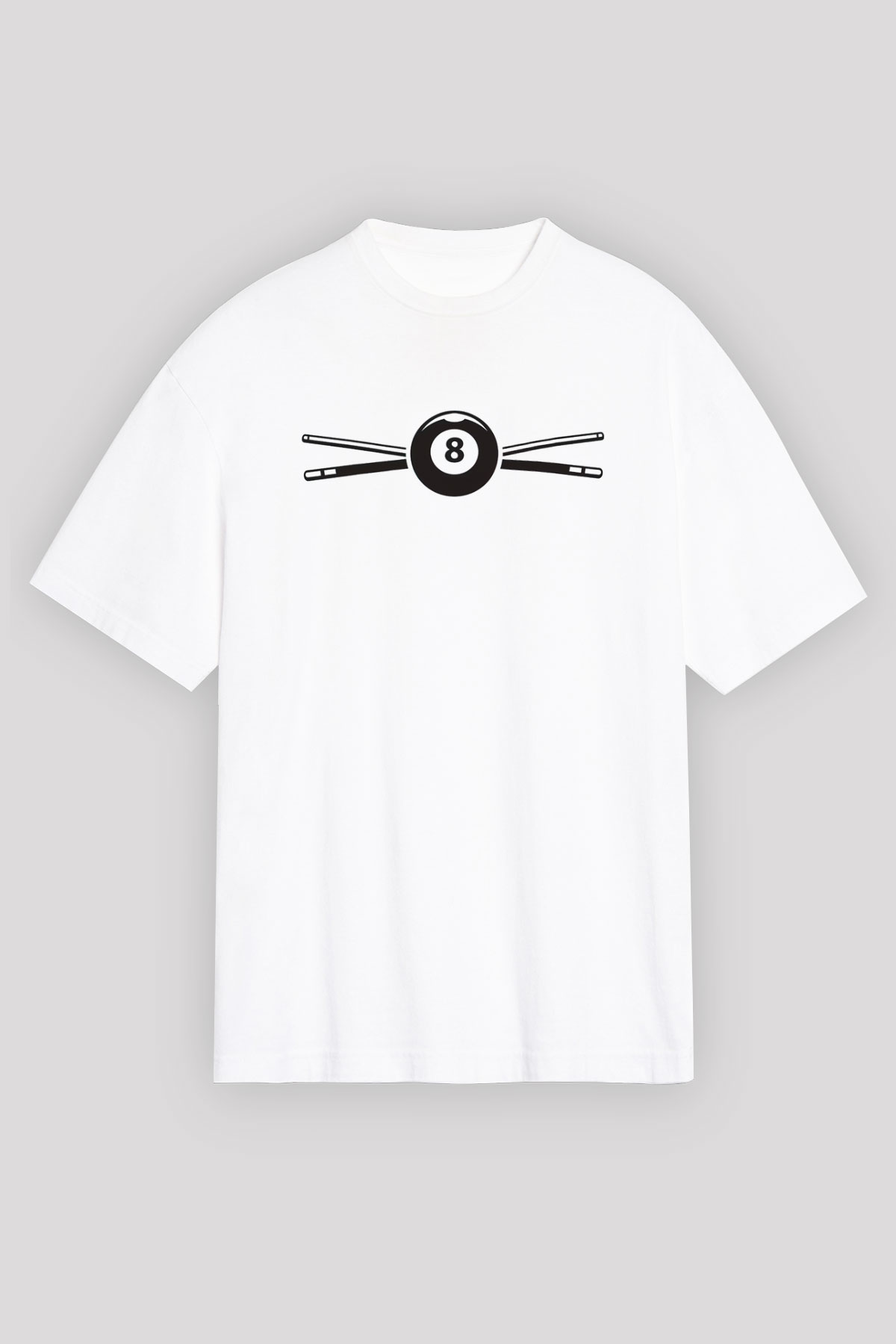 Bilardo Beyaz Oversize Tişört Oversize T-shirt - TişörtFabrikası