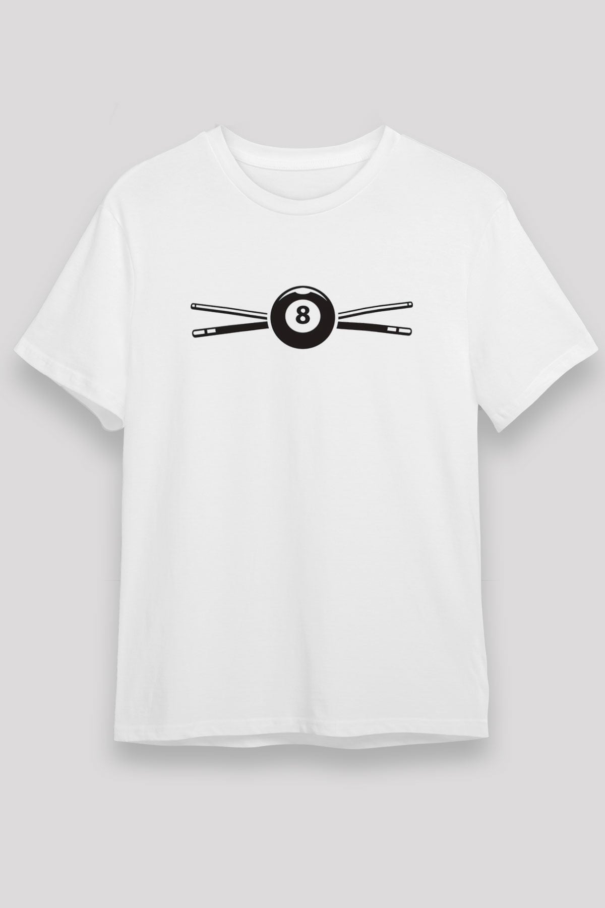 Bilardo Beyaz Unisex Tişört T-Shirt - TişörtFabrikası
