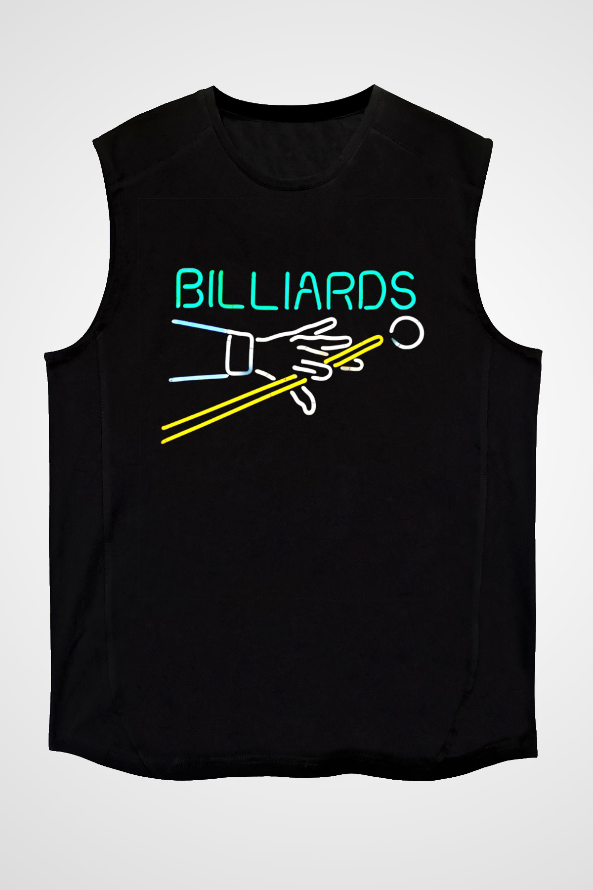 Bilardo Siyah Unisex Kolsuz Tişört