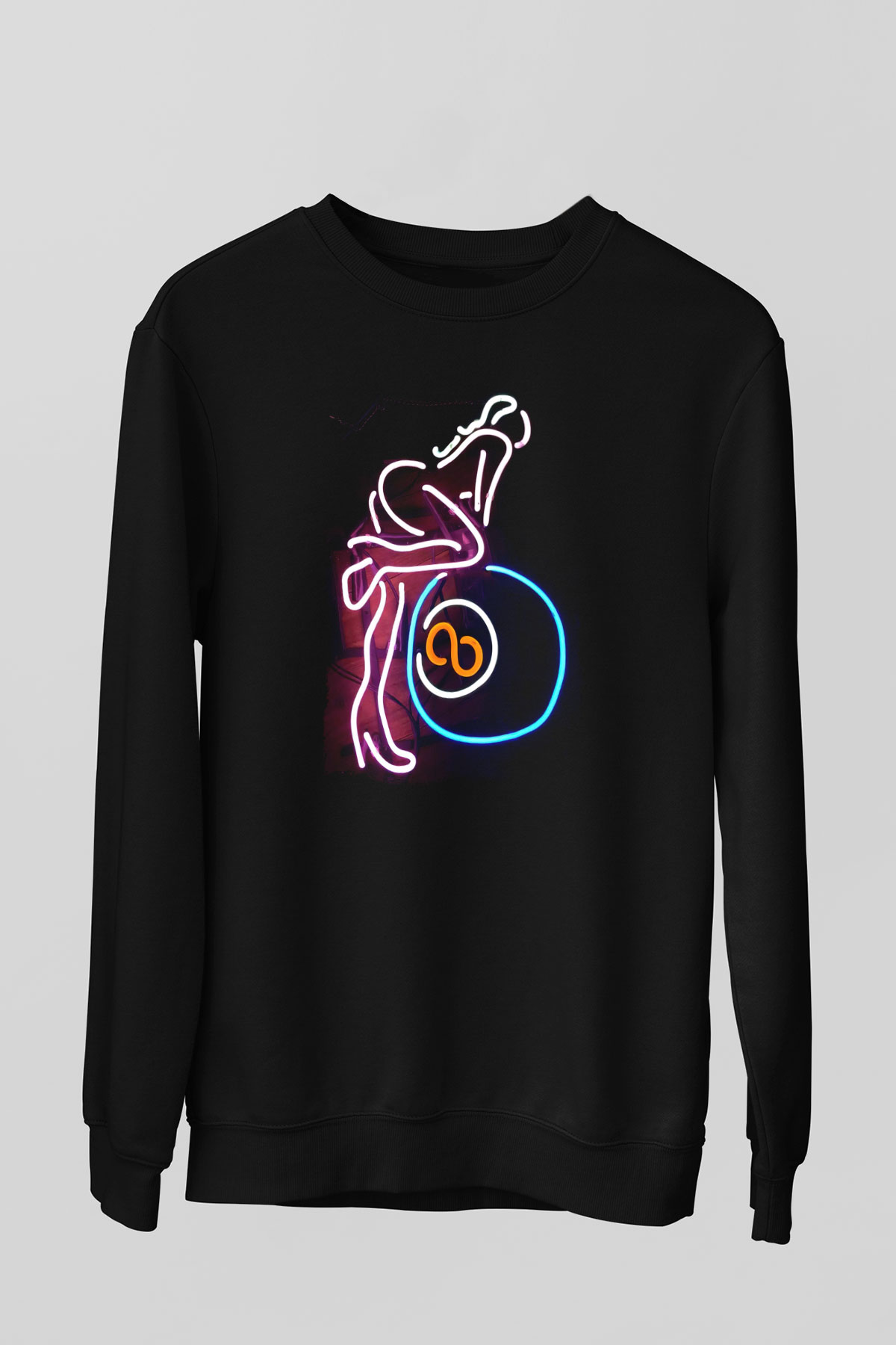 Bilardo Siyah Unisex Sweatshirt
