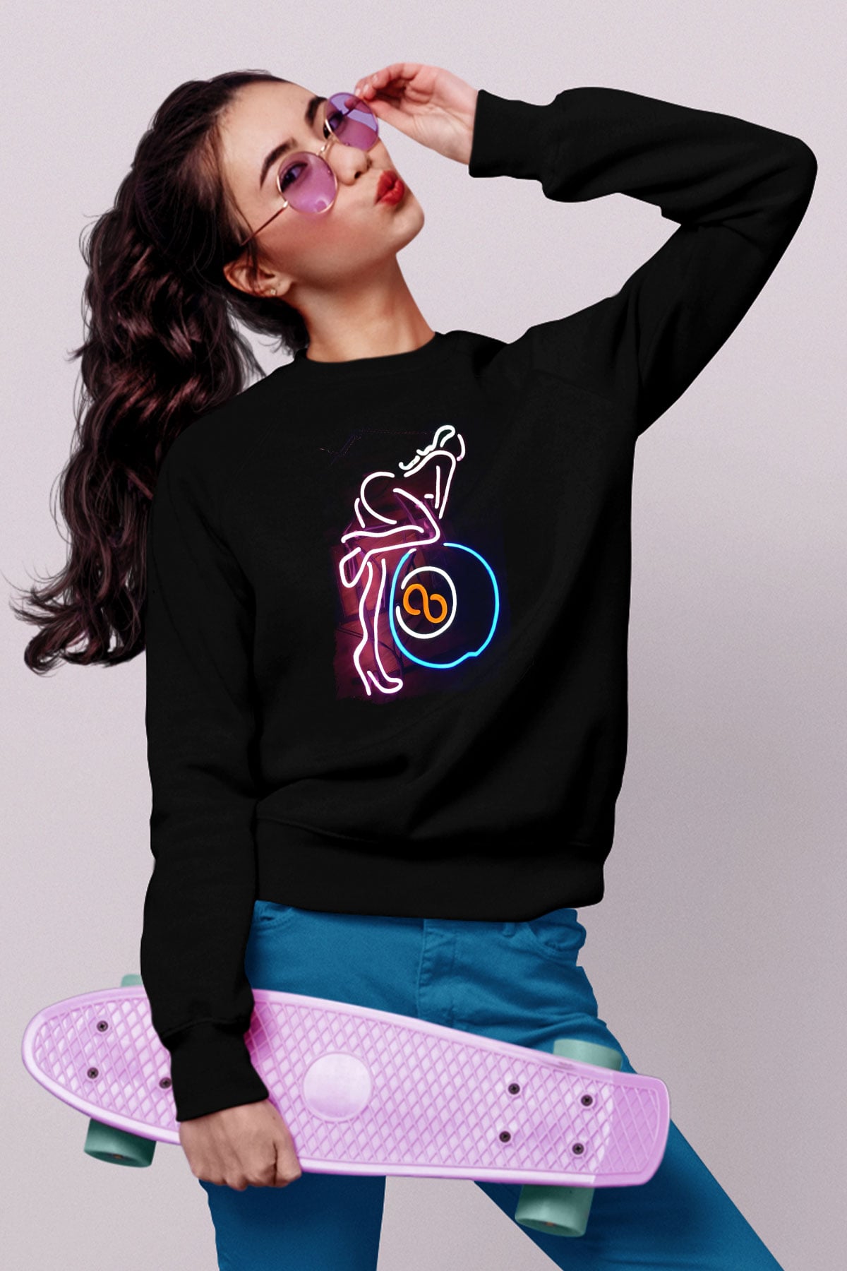 Bilardo Siyah Unisex Sweatshirt