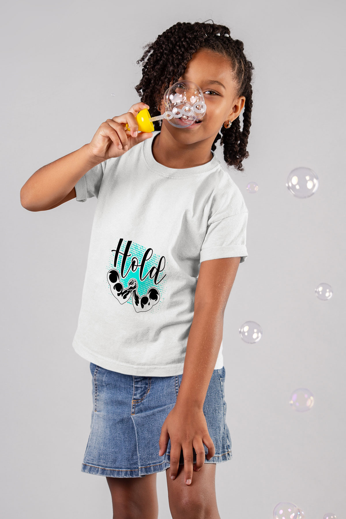 Bilek Güreşi Baskılı Unisex Beyaz Çocuk Tişört - Tshirt