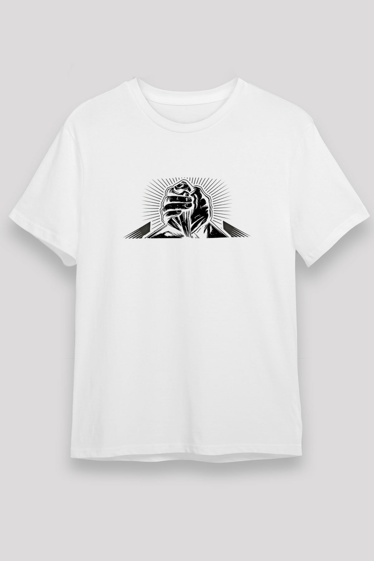 Bilek Güreşi Baskılı Unisex Beyaz Tişört - Tshirt