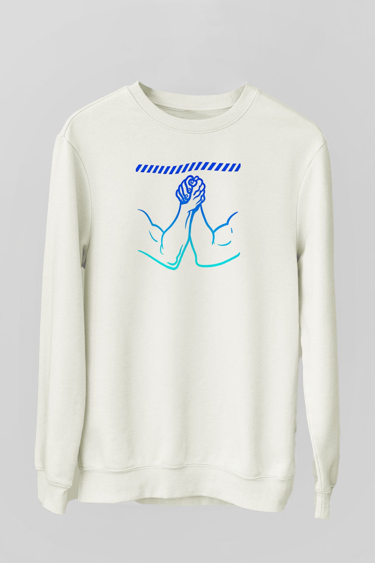 Bilek Güreşi Baskılı Unisex Ekru Sweatshirt