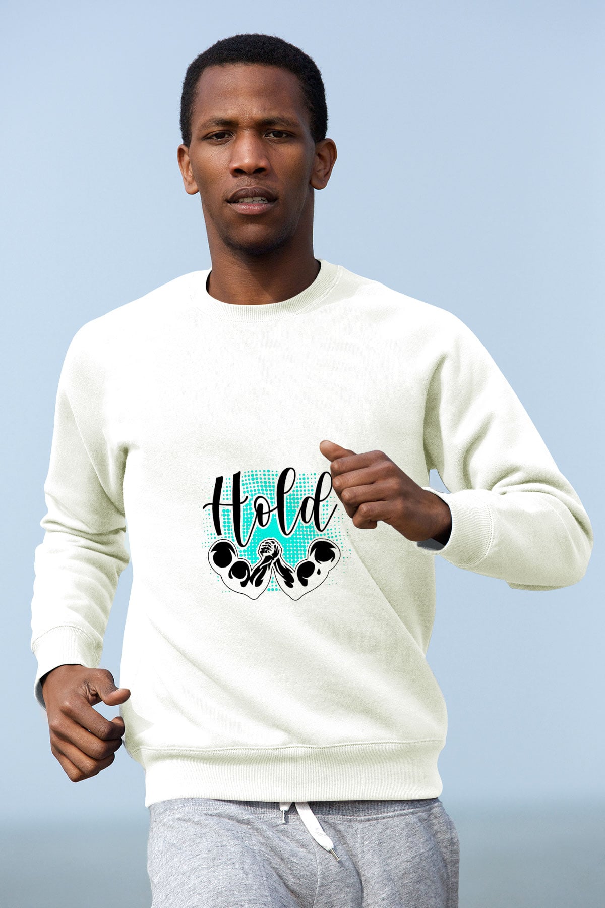 Bilek Güreşi Baskılı Unisex Ekru Sweatshirt