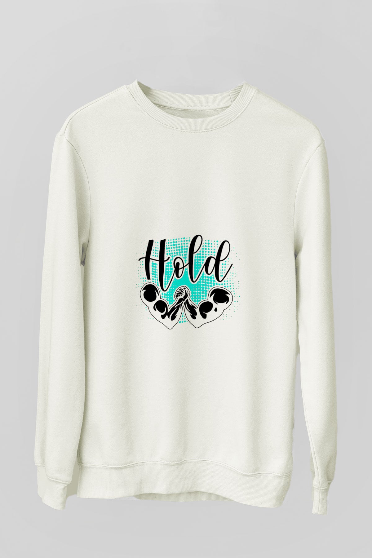 Bilek Güreşi Baskılı Unisex Ekru Sweatshirt