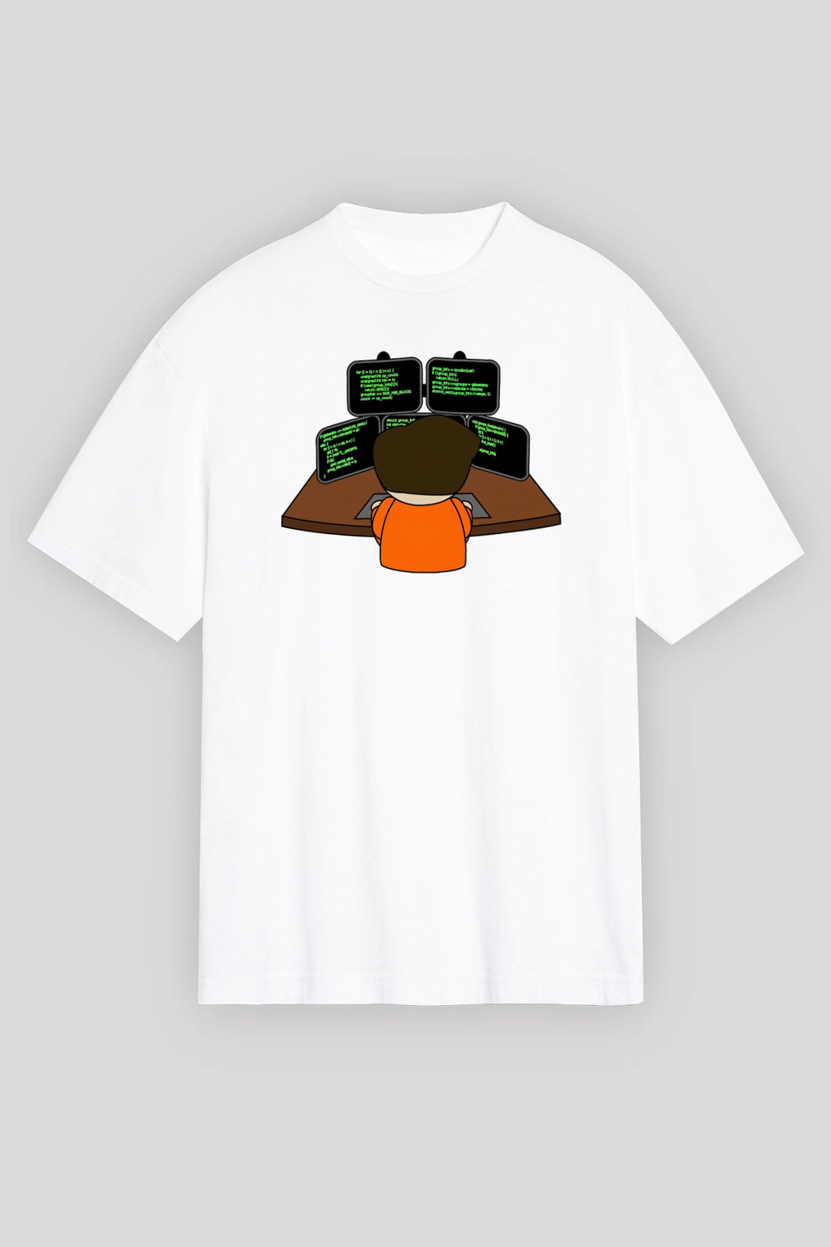 Bilgisayar programcısı Beyaz Unisex Oversize Tişört T-Shirt