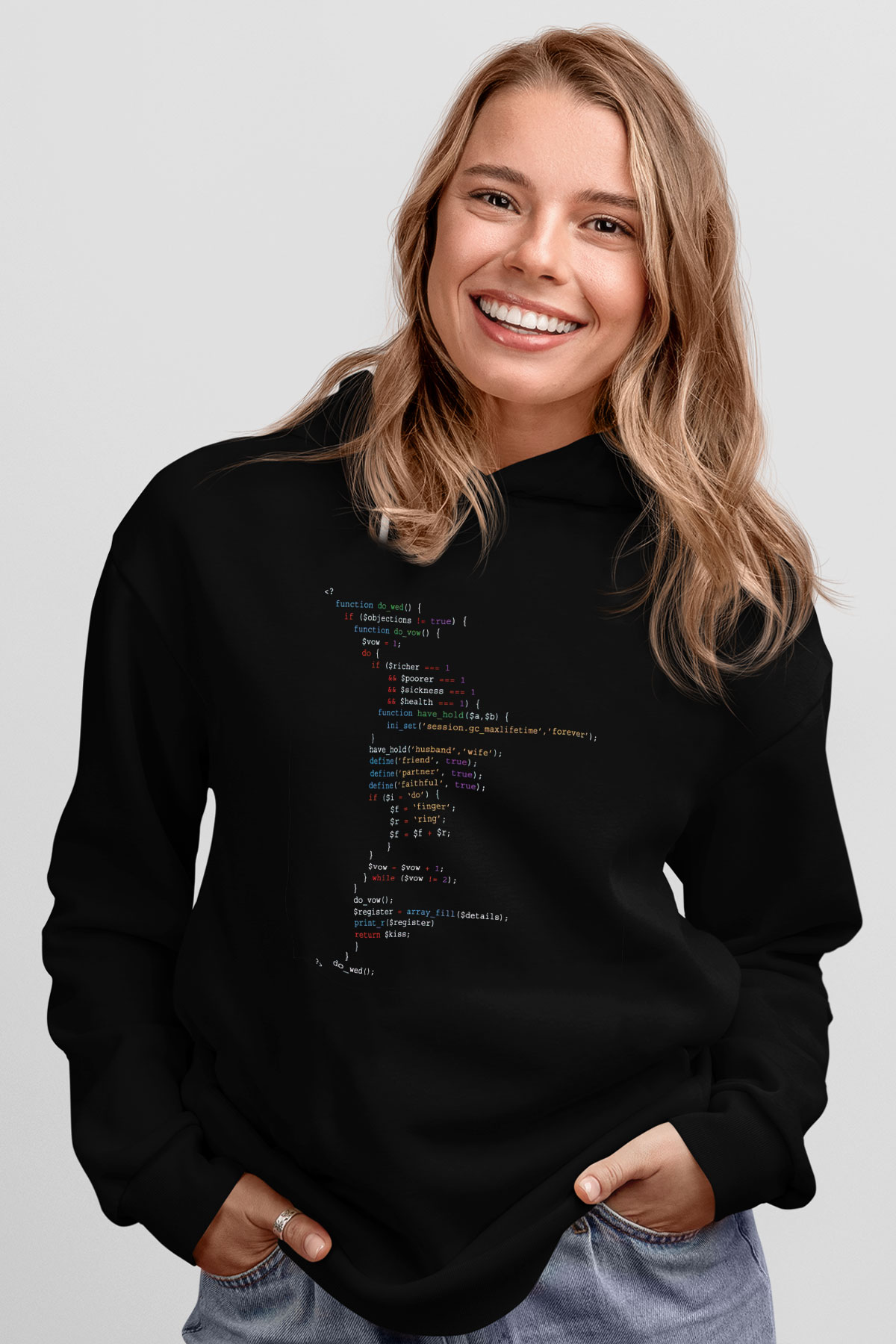 Bilgisayar programcısı Siyah Unisex Kapüşonlu Sweatshirt
