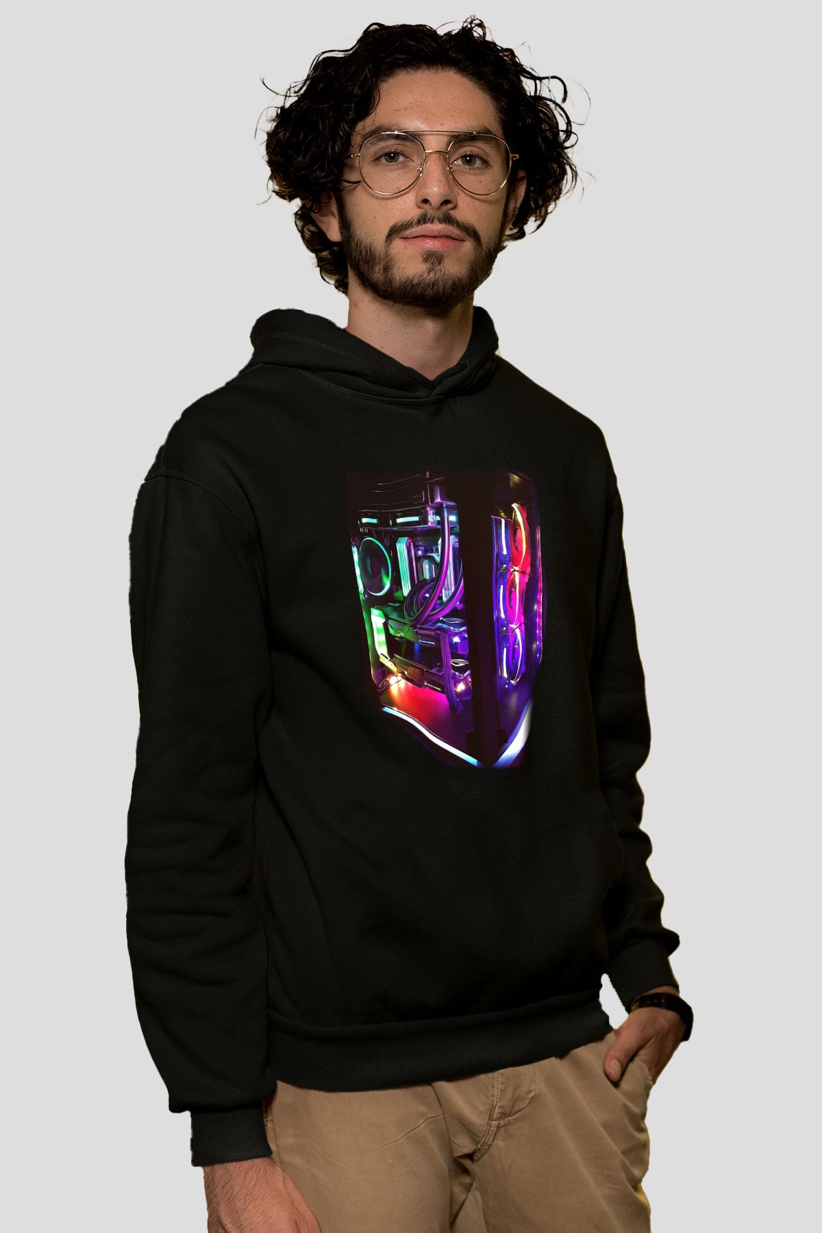 Bilgisayar programcısı Siyah Unisex Kapşonlu Sweatshirt