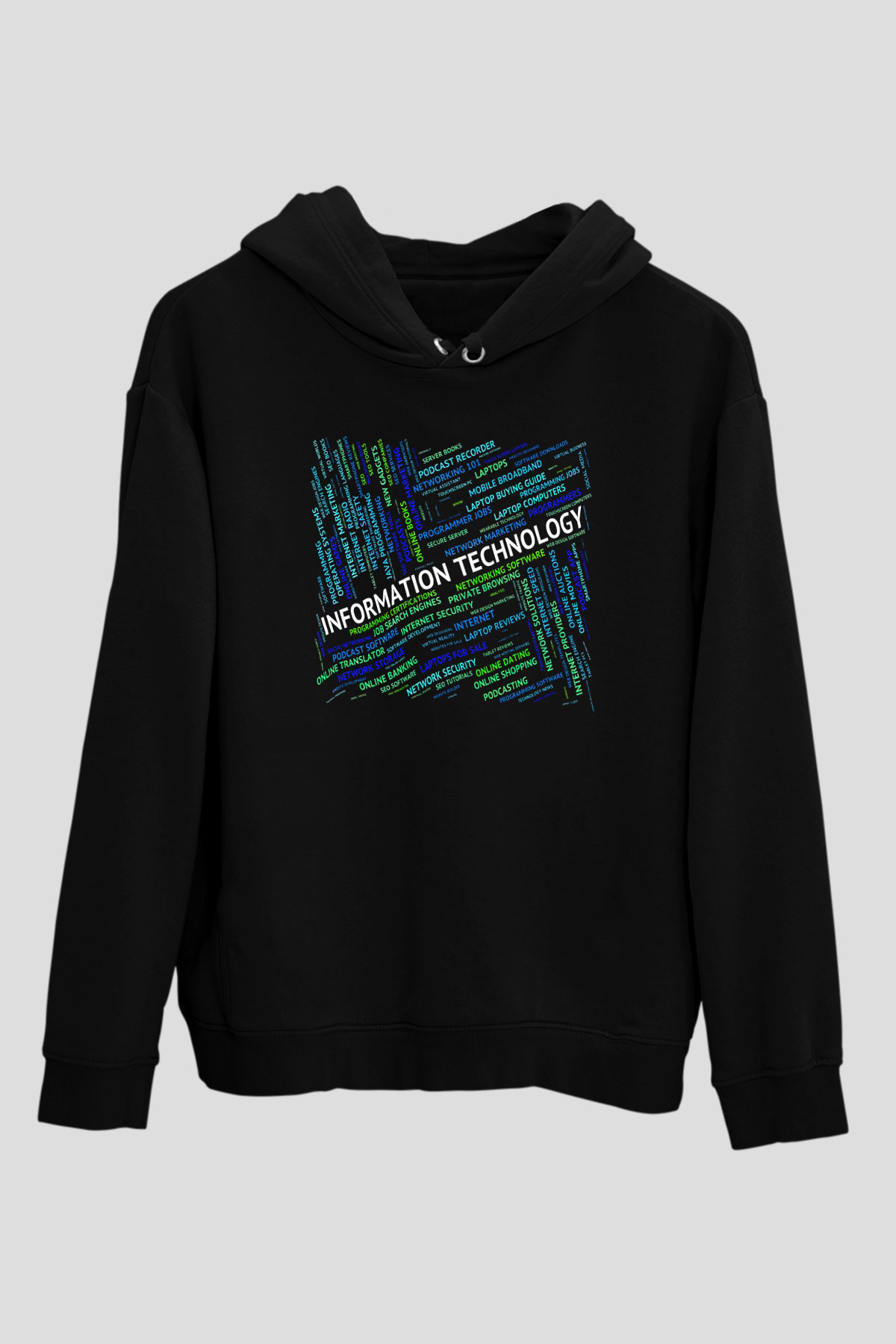 Bilgisayar programcısı Siyah Unisex Kapşonlu Sweatshirt