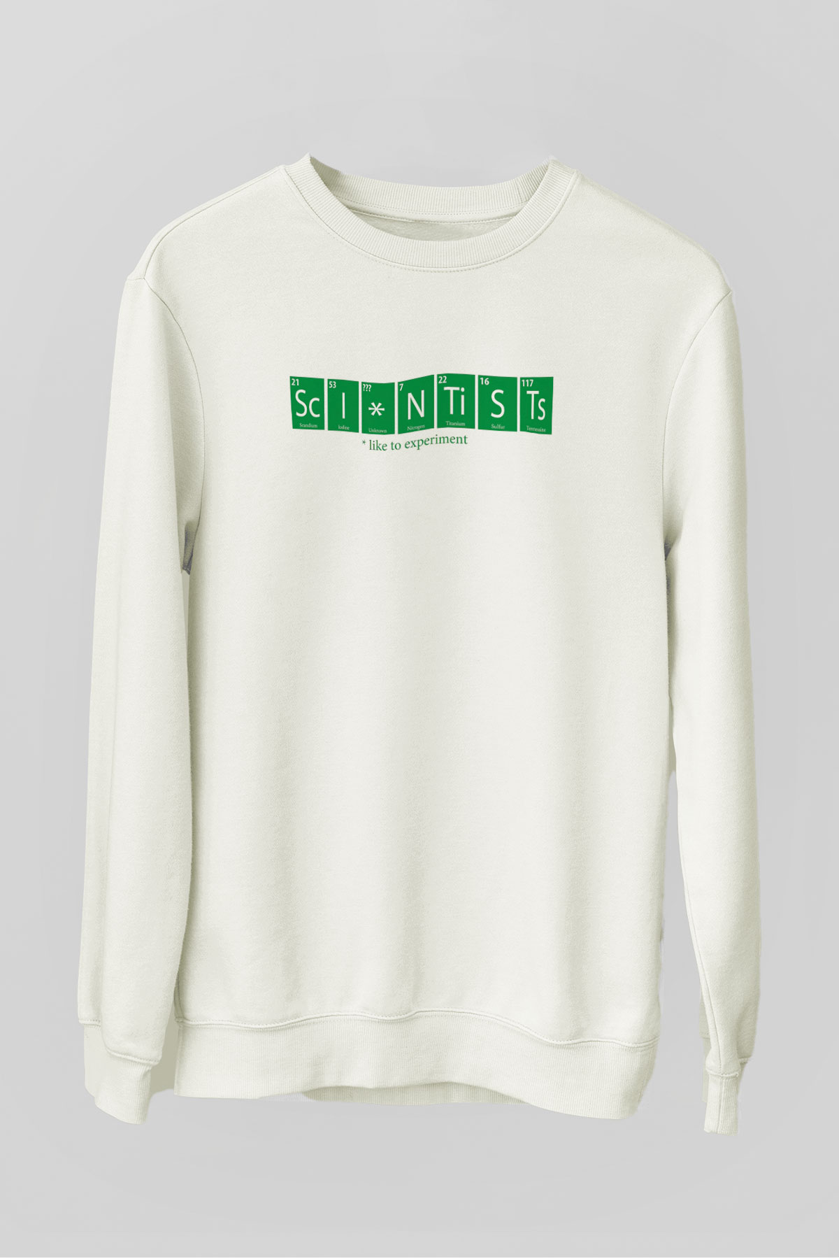 Bilimadamı Beyaz Unisex Sweatshirt