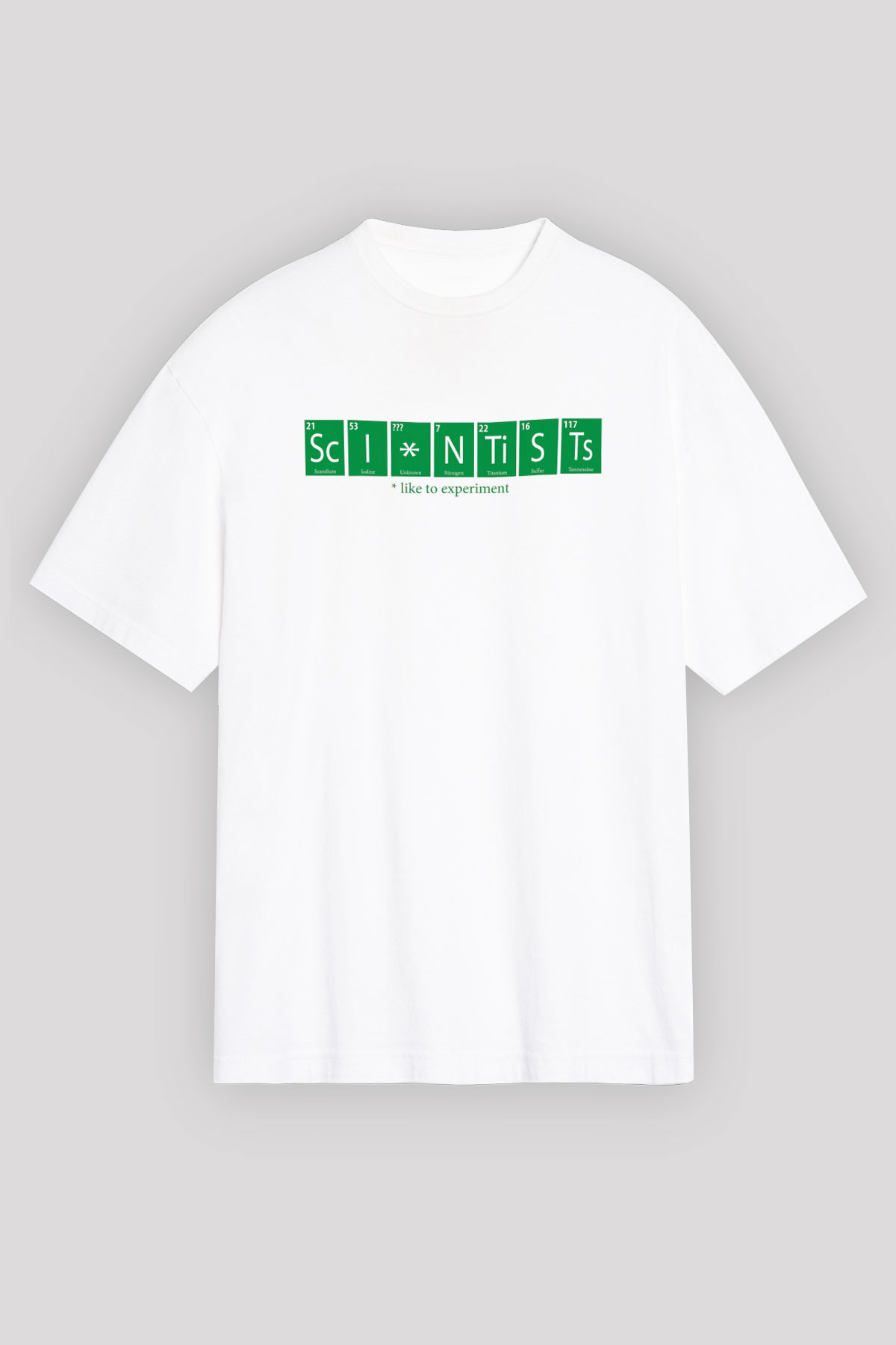 Bilimadamı Beyaz Oversize Tişört Oversize T-shirt - TişörtFabrikası