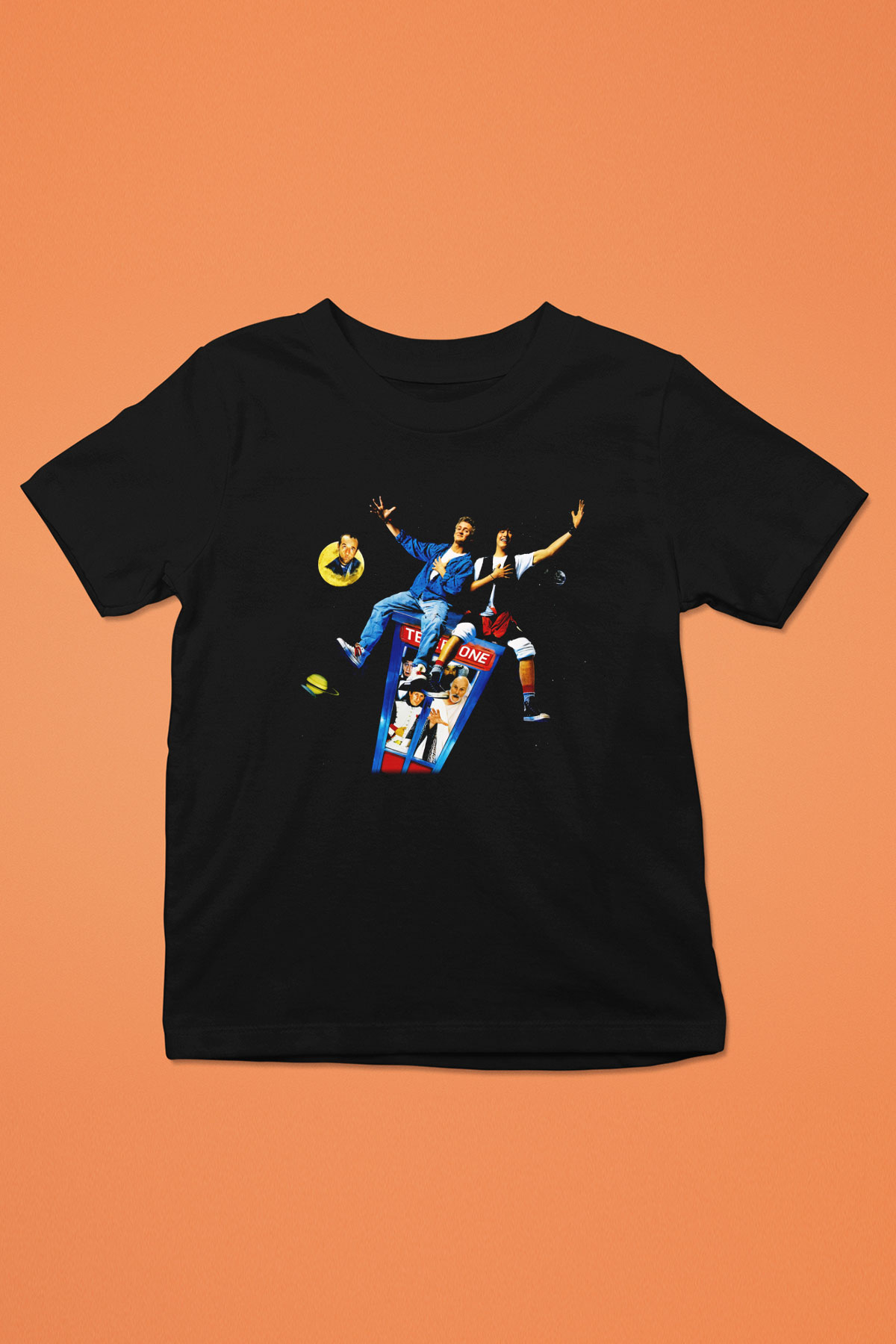 Bill and Teds Excellent Adventure Baskılı Siyah Unisex Çocuk Tişört